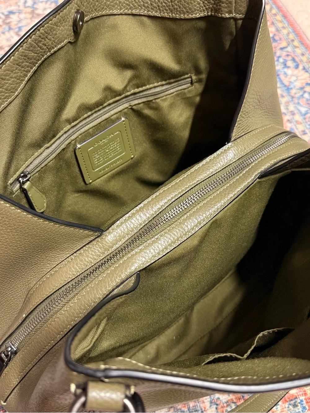 Coach Edie Pebbled Leather Shoulder Green